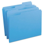 Smead Reinforced 1/3 Cut Top Tab Letter File Folder, Blue, 100/Box