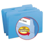Smead Reinforced 1/3 Cut Top Tab Legal File Folder, Blue, 100/Box