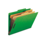Smead 6-Section Legal 23-Point Pressboard Top Tab Classification Folders, Green, 10/Box