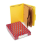 Smead 6-Section Legal 23-Point Pressboard 2-Pocket Classification Folders, Yellow, 10/Box