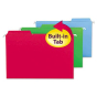 Smead Fastab Legal 1/3 Tab Hanging File Folders, Assorted Colors, 20/Box