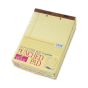 TOPS 8-1/2" X 11-3/4" 50-Sheet 12-Pack 2-Hole Punched Legal Rule Perforated Pads, Canary Paper