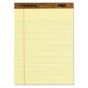 TOPS 8-1/2" X 11" 50-Sheet 3-Pack Letter Rule Perforated Pads, Canary Paper