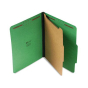 Universal 4-Section Letter 25-Point Pressboard Classification Folders, Emerald Green, 10/Box