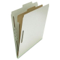 Universal 4-Section Letter 25-Point Pressboard Classification Folders, Gray, 10/Box