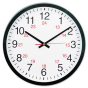 Universal 12.5" Round 24-Hour Wall Clock, Black