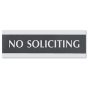 Headline Century 9" W x 3" H No Soliciting Office Sign