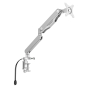 Office Star USB Charging Single Monitor Arm, Clamp-On Mount (Shown in Silver)