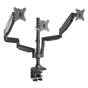 Alera Adaptivergo Heavy-Duty Triple Monitor Arm Clamp Mount With USB