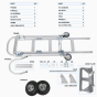Vergo Industrial AS7B Aluminum 2-In-1 Convertible Hand Truck, 63" H