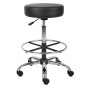 Boss Antimicrobial Caressoft Backless Medical Doctor's Stool, Footring, Black