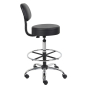 Boss Antimicrobial Caressoft Medical Doctor's Stool, Footring, Black