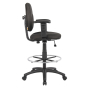 Boss Contoured Back Drafting Stool with Footring, Adjustable Arms