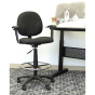 Boss Contoured Back Drafting Stool with Footring, Adjustable Arms