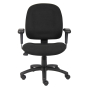 Boss B495-BK Ergonomic Chenille Fabric Mid-Back Task Chair, Black