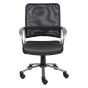 Boss B6406-BK Professional Mesh-Back LeatherPlus Managers Chair, Black