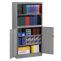 Tennsco 36" W x 18" D x 72" H Combination Bookcase Storage Cabinet (Shown in Medium Grey)