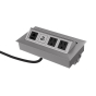 Mho 2-Power Outlet, 1-USAB-A+C Charging Port & Ethernet Pop-Up Power Module (Shown in Silver)