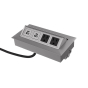 Mho 2-Power Outlet & 2-USB-A+C Charging Port Pop-Up Power Module (Shown in Silver)
