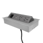 Mho 2-Power Outlet, 1-USB-A+C Charging & Open Data Port Pop-Up Power Module 72" Cord (Shown in Silver)
