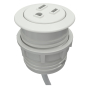 Pepper Power Outlet Hole Mount Power Module 72" Cord (Shown in White)