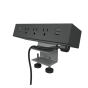 Dean 3-Power Outlet & 4-USB Charging Port Edge Mount Power Module 72" Cord, (Shown in Black)