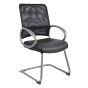 Boss B6409 Professional Mesh-Back LeatherPlus Mid-Back Guest Chair