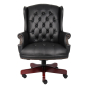 Boss B800 Traditional Wingback Button-Tufted Wood Executive Office Chair
