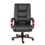 Boss B8991-M CaressoftPlus Wood High-Back Executive Office Chair, Mahogany
