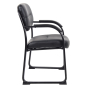 Boss LeatherPlus Low-Back Guest Chair with Padded Arms