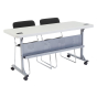 NPS Flip-n-Store 60" W x 24" D Nesting Training Table, Speckled Grey