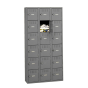 Tennsco 3 Wide-6 High Unassembled Box 15" W x 15" D x 12" H without Legs - Shown in Medium Grey
