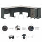 Bush Business Furniture Series A 84" W x 84" D Corner Desk with 3-Drawer Mobile Pedestal