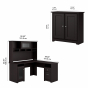 Bush Furniture Cabot 60" W L-Shaped Office Desk Set with Hutch and Storage
