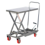 Vestil 220 lb Load 15.75" x 27.5" Manual Hydraulic Foot Pump Aluminum Scissor Lift Table Cart