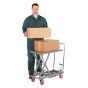 Vestil 220 lb Load 15.75" x 27.5" Manual Hydraulic Foot Pump Aluminum Scissor Lift Table Cart