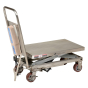 Vestil Stainless Steel Scissor Lift Table Cart with Linear Actuator 500 lb Load 19.5" x 32"