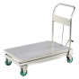 Vestil 550 lb Load 19.5" x 31.5" Manual Hydraulic Foot Pump Stainless Steel Scissor Lift Table Cart