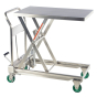 Vestil 550 lb Load 19.5" x 31.5" Manual Hydraulic Stainless Steel Elevating Lift Cart