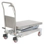 Vestil 800 lb Load 20" x 35.5" Stainless Steel Scissor Lift Table Cart