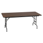 Correll 72" W x 36" D Height Adjustable 17" - 27" Rectangular 0.75" High Pressure Top Folding Table (Shown in Walnut)
