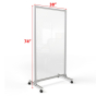 Ghent 38" W x 74" H Clear Acrylic Plexiglass Mobile Room Divider