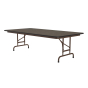 Correll 96" W x 36" D Height Adjustable 22" - 32" Rectangular 0.75" High Pressure Top Folding Table (Shown in Walnut)