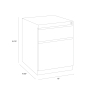 Hirsh 2-Drawer Box/File Mobile Pedestal Dimension Drawings