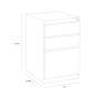 Hirsh 23" Deep 3-Drawer Box/Box/File Mobile Pedestal  Dimension Drawings