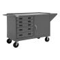 Durham Steel 66" W 5-Drawer and Cabinet Steel Mobile Workbench, 2000 lbs. Capacity