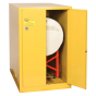 Eagle 2810 Self Close Two Door 1-Horizontal Drum Safety Cabinet, 55 Gallons, Yellow (Example of use, drum dolly sold separately)