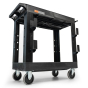 Luxor 2-Shelf 18" x 32" Heavy-Duty HDPE Utility Cart 600 lbs. Load
