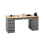 Tennsco EMB-1-3072C Compressed Wood Top Electronic Modular Workbench with 2 Drawers (72" W x 30" D) Shown in Medium Grey