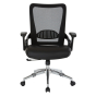 Office Star Work Smart Mesh-Back Bonded Leather Mid-Back Computer Office Chair